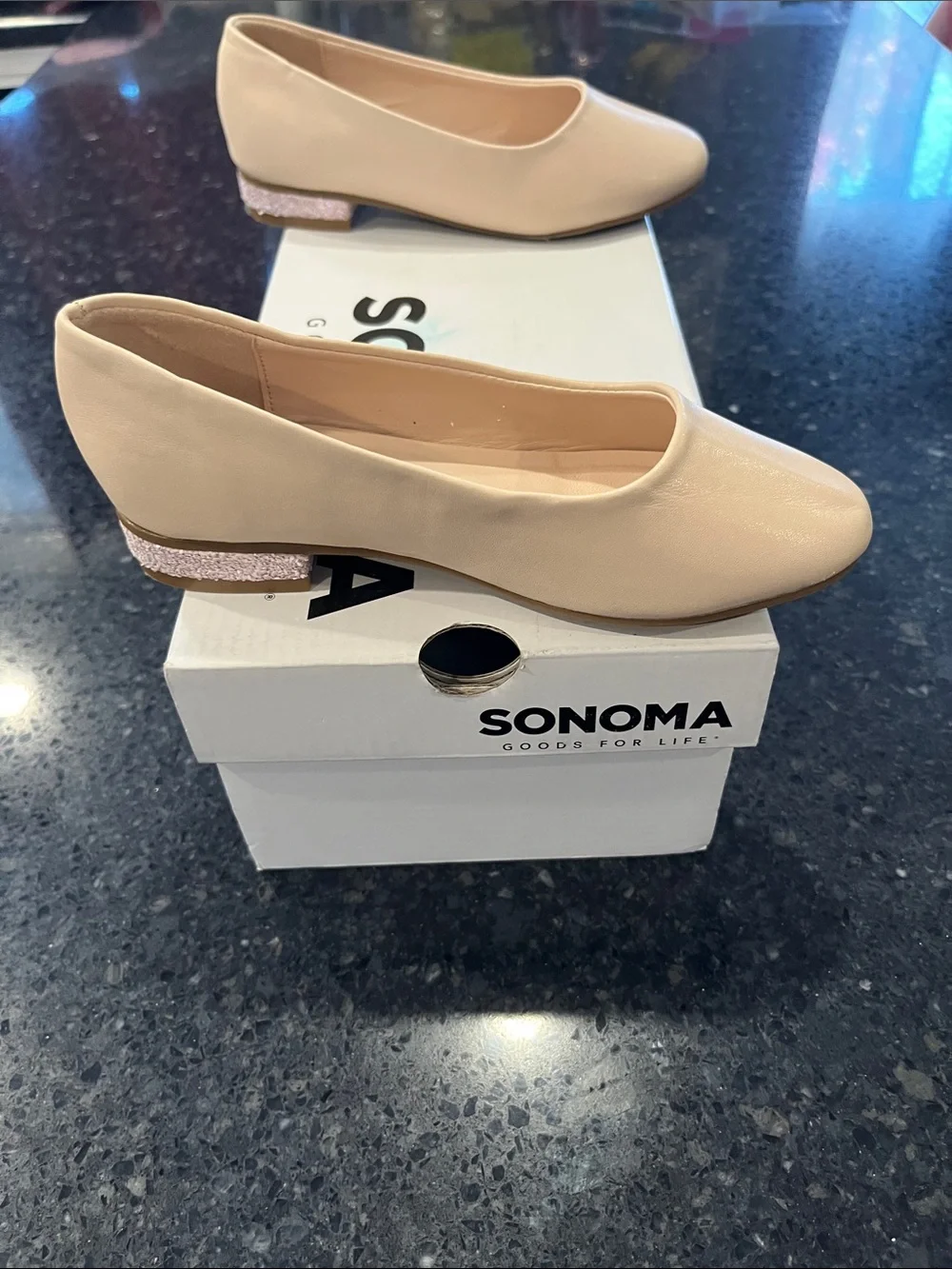 Sonoma Nude/Tan Girls' Ballet Flats - Slip-On Dress Shoes